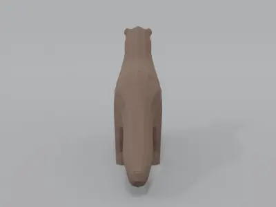 Low Poly Cartoon Mink Low-poly 3D model