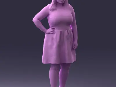 000299 Confident Woman in a Red Dress 1016 3dp 3D print model