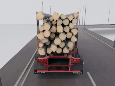 volvo truck Low-poly 3D model