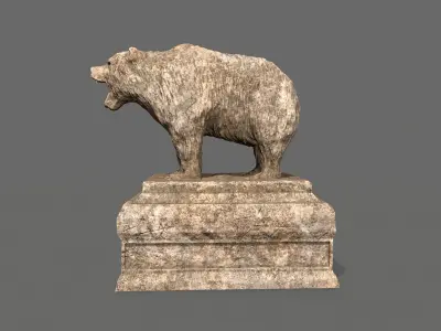 Bear Statue 6 Low-poly 3D model