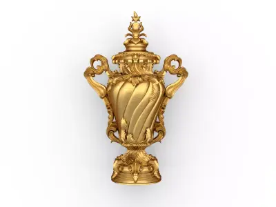 Classical urn decorative onlay cnc 3d printing stl 04 3D print model