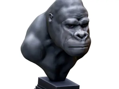Gorilla Head Statue 3D print model
