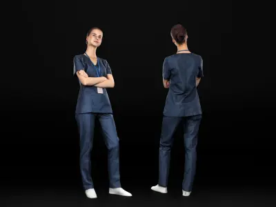 Surgical nurse 41 Low-poly 3D model