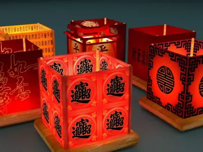 Chinese water lantern  3D model