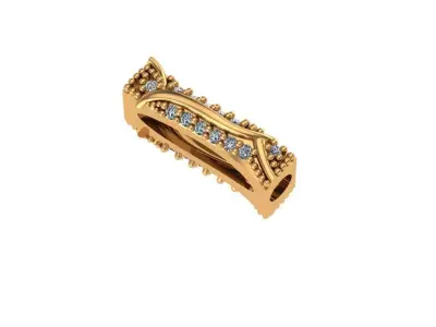 Jewelry gold ring with diamonds 3D print model