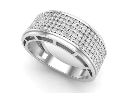 AV 570 Diamond Mens Hip Hop Anniversary Wedding Band 3D print model
