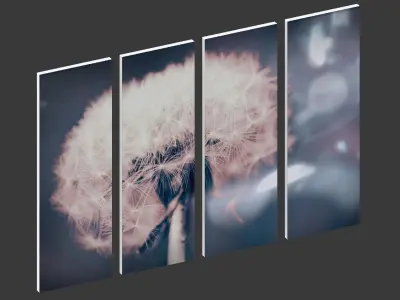 Printed Canvas - Dandelion Flower Low-poly 3D model