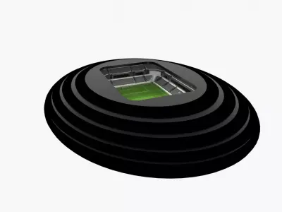 Soccer Stadium Low-poly 3D model
