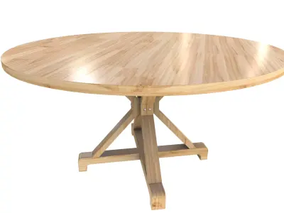 Round Table Round Table V4 3D Model VR AR PBR Low-poly 3D model