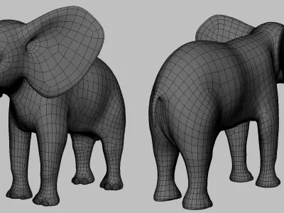 Baby Elephant Low-poly 3D model