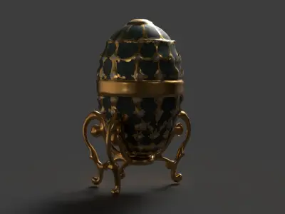 Russian Faberge egg  Low-poly 3D model