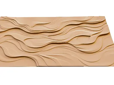 modern panel wall decor set wall relief mural CNC 137  3D model