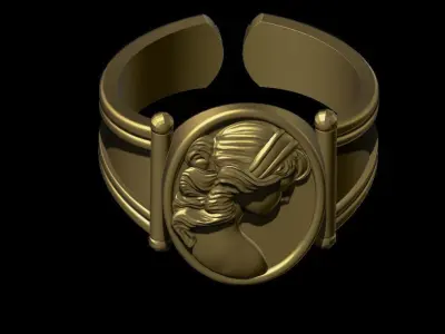 Cameo Woman Ring 3D print model