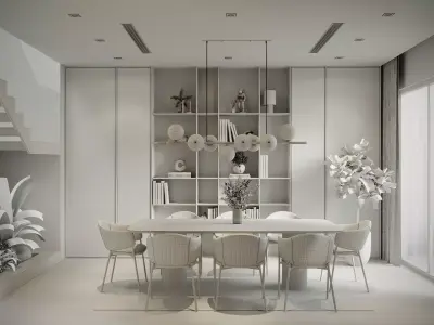 Modern Interior Living and Dining 3ds Max Corona Unreal Engine 5 3D model