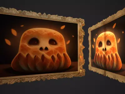 Horror Picture Frame Low-poly 3D model