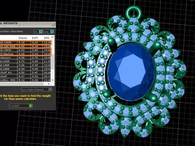 Emerald Grandeur Pendant jewelry 3D model - for Her 3D print model