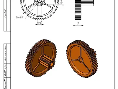 Gearwheel 63 and 11 3D print model