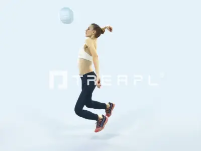 Beauty 17L Jumping Smashing Sports Volleyball Woman Low-poly 3D model