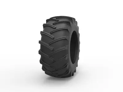 Tire of Vintage Pulling tractor Version 2 Scale 1 to 25 3D print model