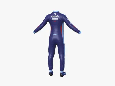 Racing Pilot Uniform A03 Dark Blue - Character Clothing Design Low-poly 3D model