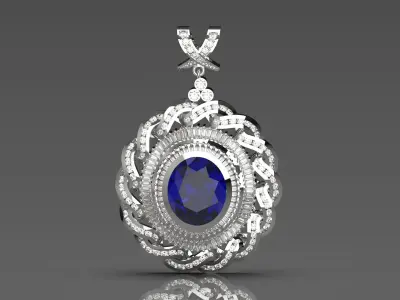 woman luxury pendant jp0012 3D print model