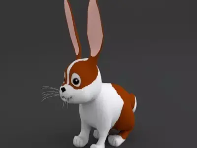Rabbit Cartoon Low-poly 3D model