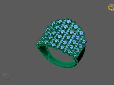 STL 3DM Print Ready Women Diamond Ring Lightweight Printable  3D print model 4