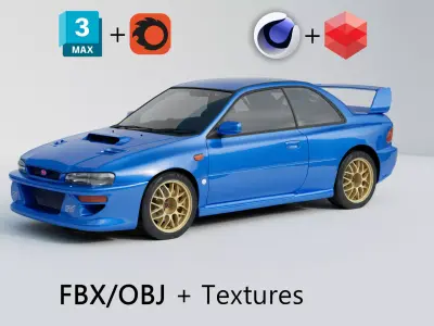Subaru impreza WRX STI 22b 3D model