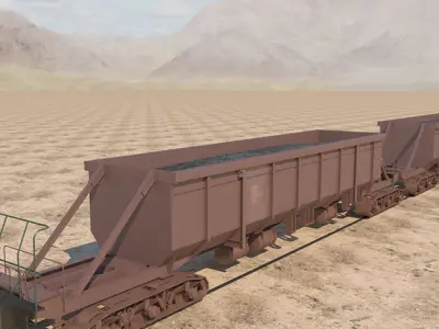 Train with hopper car 3D model
