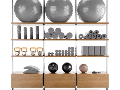 Home Gym Yoga Fitness Decoration Set 60 3D model