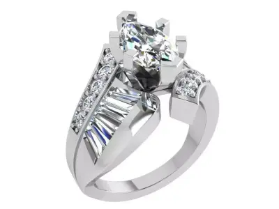 Marquise Tension Ring 3478 3D print model