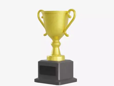 Gold Trophy  Low-poly 3D model