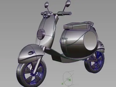 White Scooter 3D model