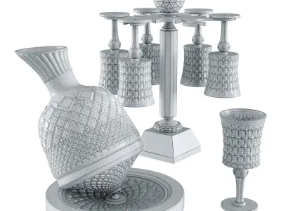 Luxury rotating wine decanter 3D model