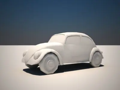 Volkswagen Beetle Low-poly 3D model