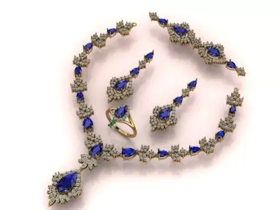 Full-set Jewelry model - Azure Symphony for Her 3D print model