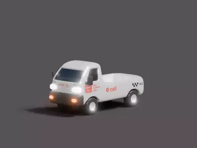 7 stylized delivery vehicle 3d models pack Low-poly 3D model