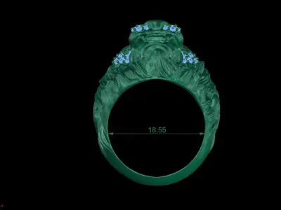 lion ring 3D print model
