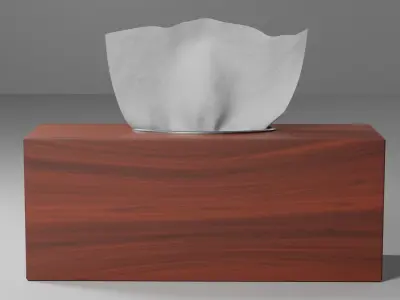 Wooden Tissue Box 3d model 3D model