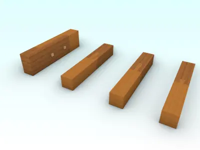 wood joint set 1 3D model
