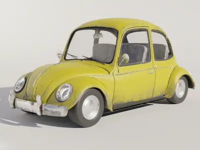 Classic Beetle Cartoon Style 3D Printable Model 3D print model