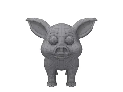 Pig cartoon 3D model