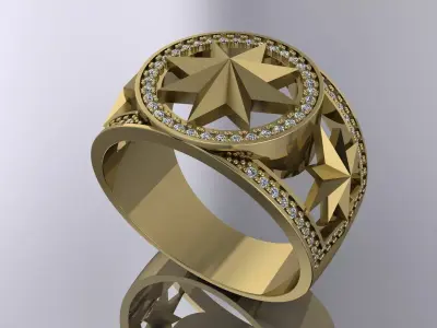 Mens Luxury Ring Brand Jewelry Gold 3D print model