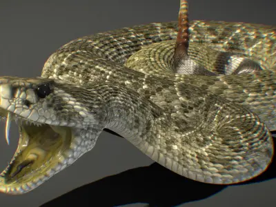 Western Diamondback Rattlesnake 3D model