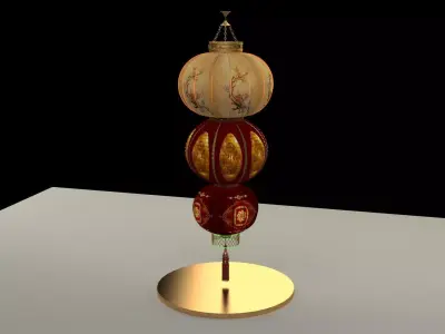 Chinese red lantern  3D model purchase