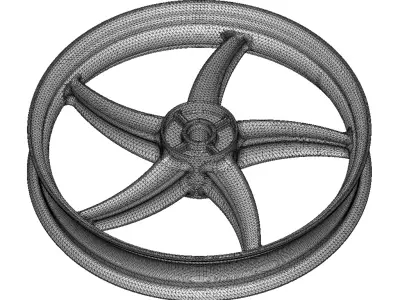 Stylish Motorcycle Wheel Rim 3D print model