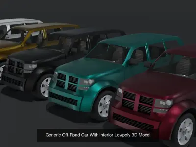 Generic Passenger Cars With Interiors 3D Model Pack