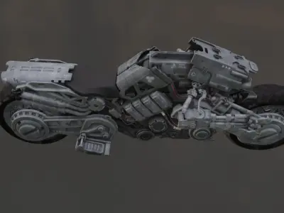 Cyborg Motor Bike Bundle 3D model