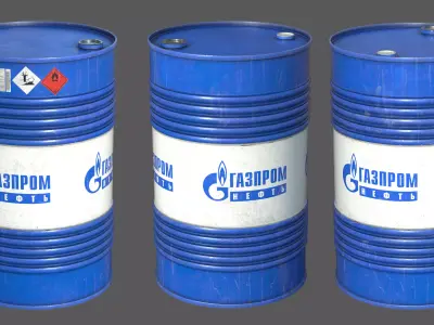 Oil Barrel Low-poly 3D model 20