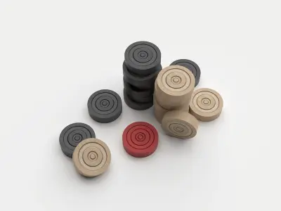 Carrom board in box Low-poly 3D model